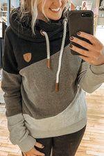 Color Block Drawstring Hoodie