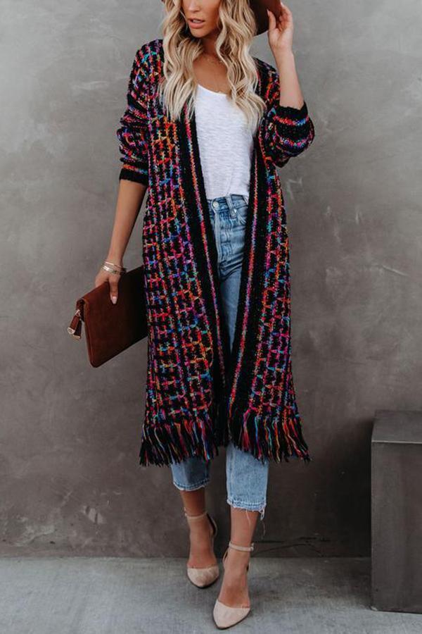 Best Version Fringe Knit Duster Cardigan