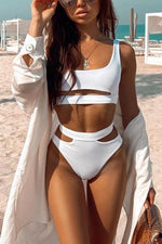 Cut Out White Bikini Set