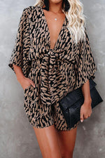 Scratch That Printed Pocketed Tie Romper