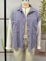 Fashion Bend Down Collar Long Sleeve Button Down Top Jacket