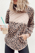 Riya Snap-Up Fleece Leopard Sweatshirt