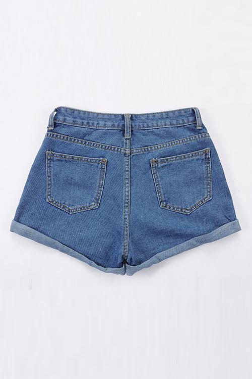 Classic Pocket High Waist Denim Shorts