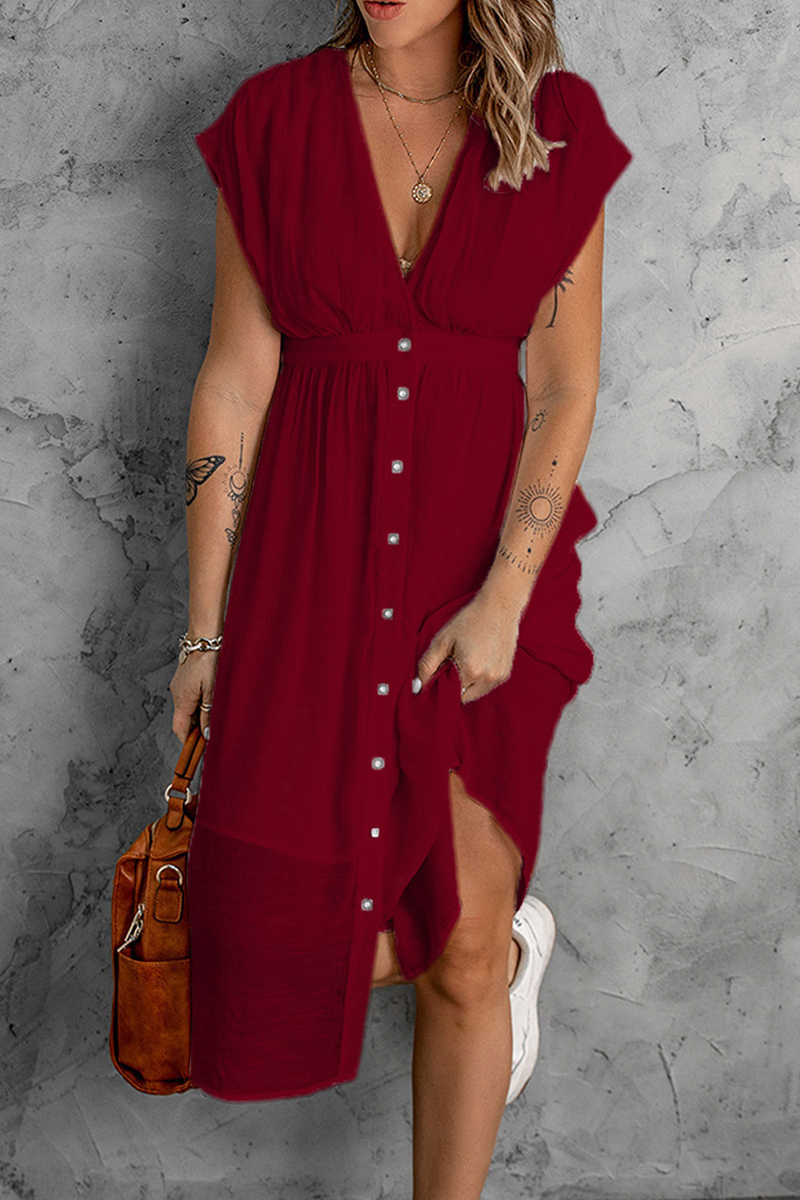 It's Love At First Sight Button Up Midi Dress