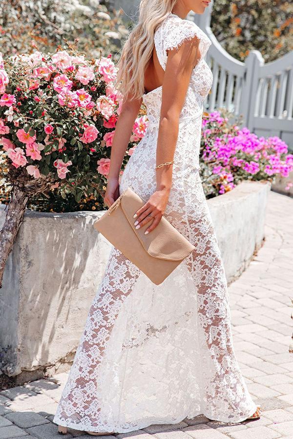 Our Together Is Forever Plunging Lace Maxi Dress
