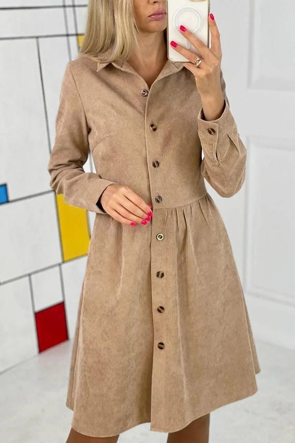 The Hannon Relaxed Corduroy Shirt Dress