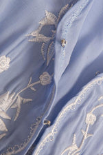 Embroidery V Neck Long Sleeve Maxi Dress