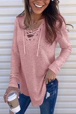 Lace Up Knit T Shirt