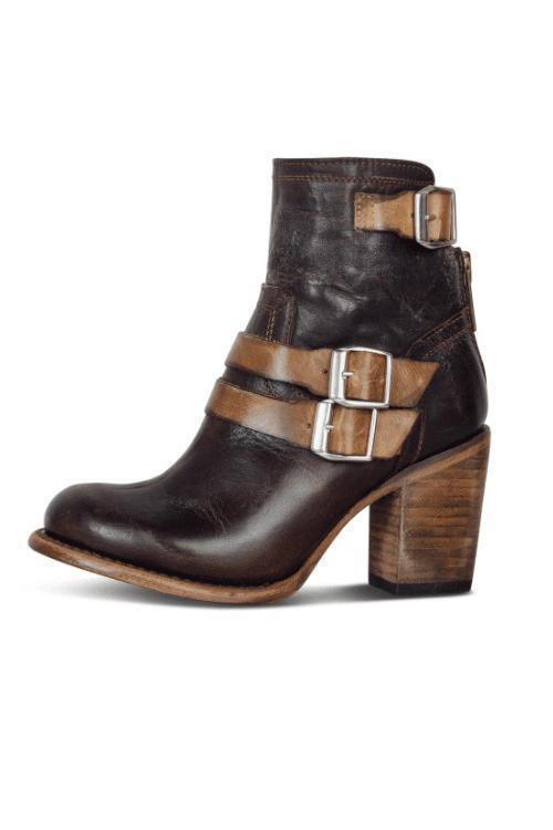 High Heel Belt Buckles Ankle Boots