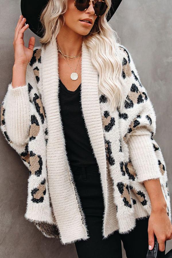 Catch A Chill Leopard Relaxed Cardigan