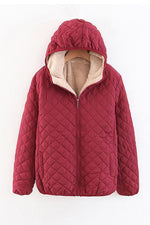 Fleece Hooded Pockets Quilted Jackets