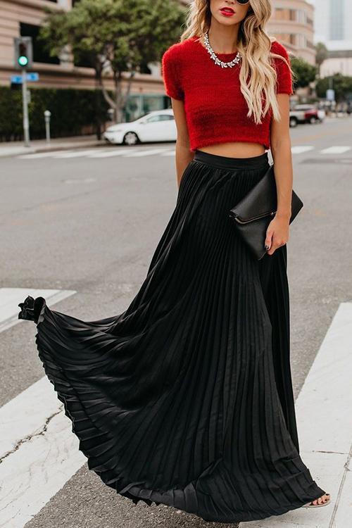 Pleated Maxi Skirts