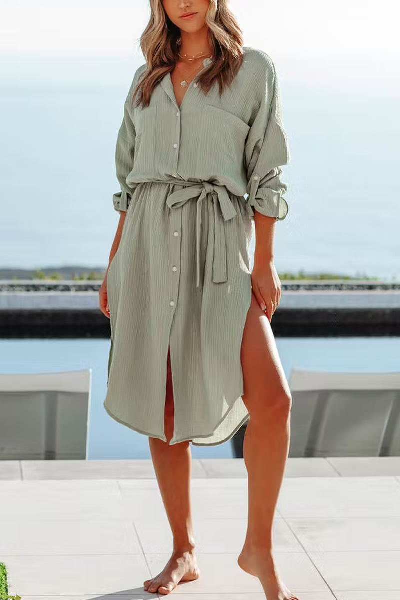 Bodega Bay Cotton Cover-up Shirt Dress