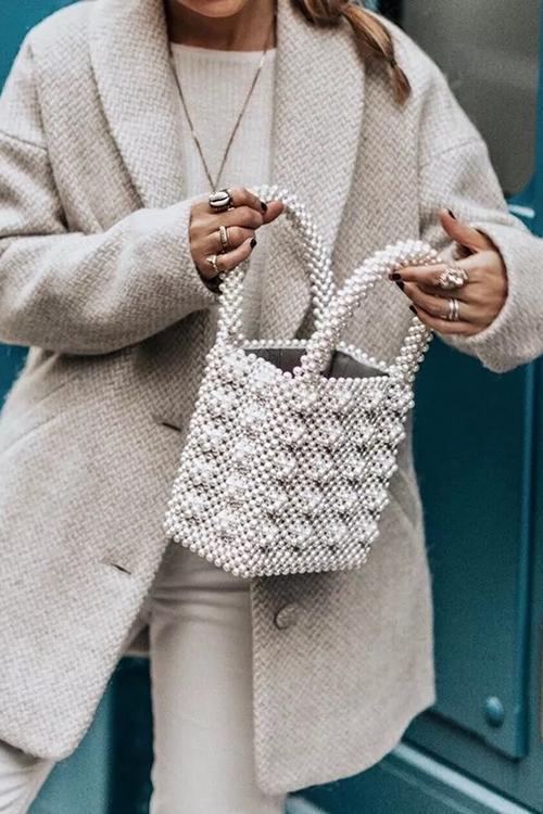 Luxe Pearl Beads Mini Tote