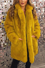 Faux Fur Loose Long Sleeve Coat