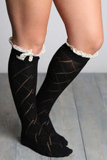 Lace Button Knee Sock