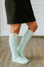 Lace Button Knee Sock