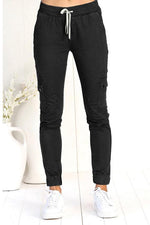 Pocket Drawstring Skinny Pants