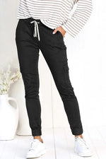 Pocket Drawstring Skinny Pants