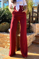 Button Wide Leg Pants