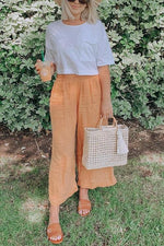 Pockets Linen Loose Pants