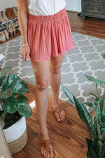 Pleated Elastic Shorts