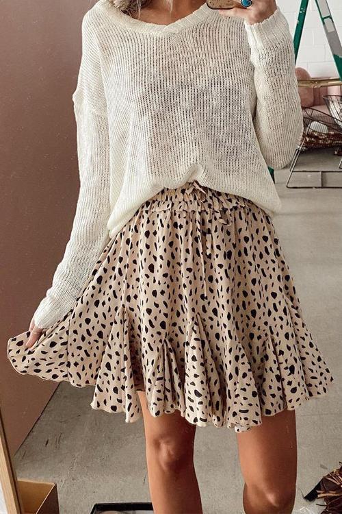 Print Drawstrig Skirts