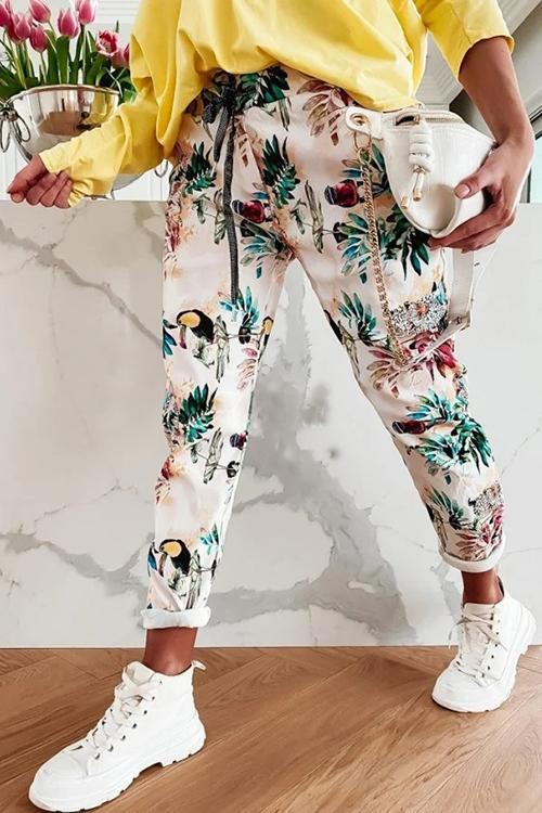 Floral Print Drawstring Jogger