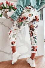 Floral Print Drawstring Jogger