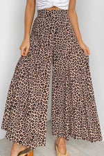 Leopard Print Wide Leg Pants