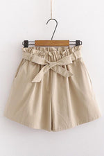 Bow Tie Elastic Waist Shorts