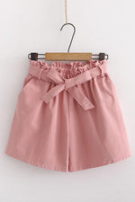 Bow Tie Elastic Waist Shorts