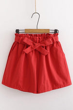 Bow Tie Elastic Waist Shorts