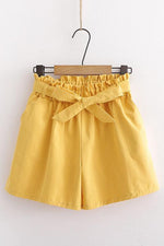 Bow Tie Elastic Waist Shorts