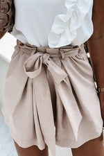 Bow Tie Elastic Waist Shorts