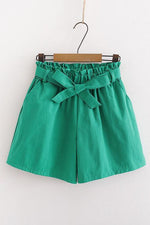 Bow Tie Elastic Waist Shorts