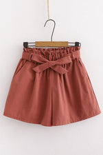 Bow Tie Elastic Waist Shorts