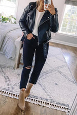 Faux Leather Motorcycle Jacket