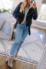 Faux Leather Motorcycle Jacket