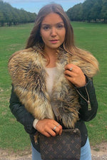 Faux Fur Collar Leather Jackets