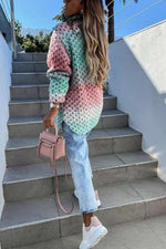 Ombre Knitted Wool Shacket