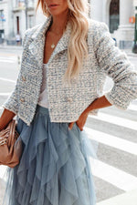 Button Tweed Crop Jacket