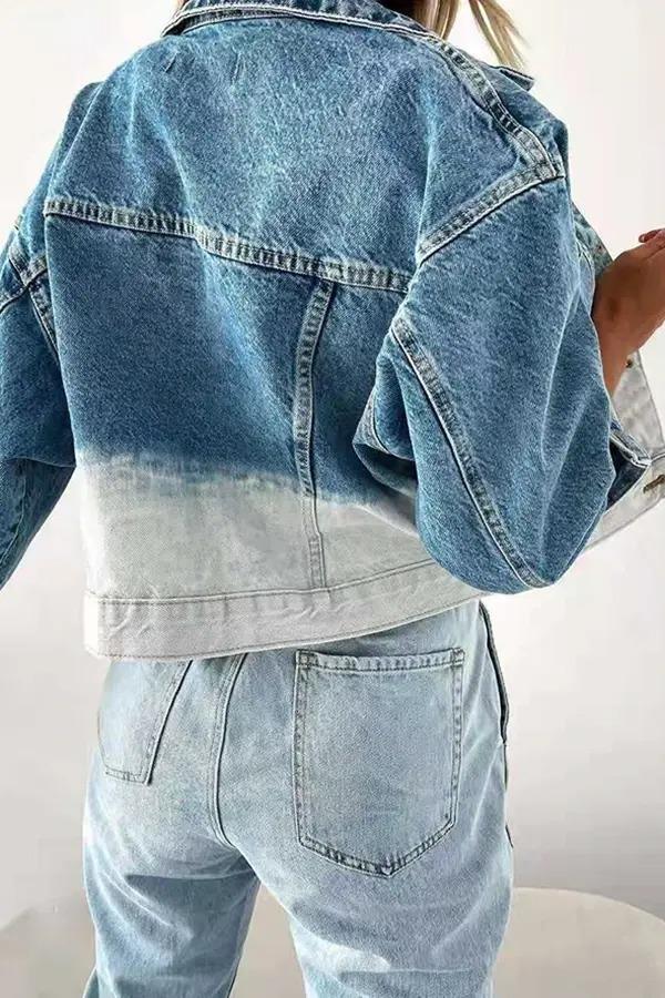 Blue White Patchwork Denim Jackets