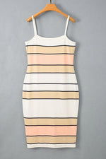 Color Block Stripe Bodycon Dress