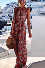 Floral Print Sleeveless Maxi Dress