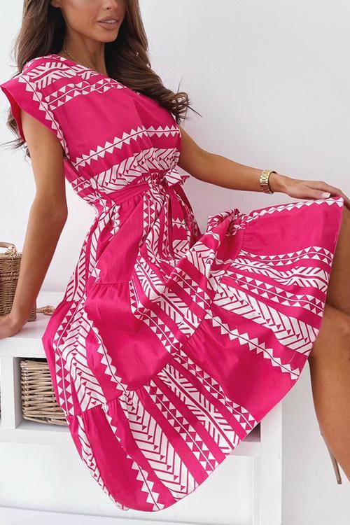 Print Belted Dress