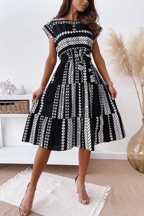 Print Belted Dress