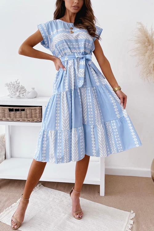 Print Belted Dress