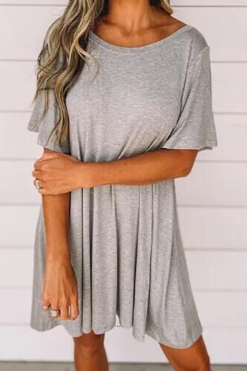 O Neck Backless Swing Dress