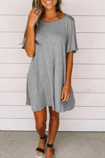 O Neck Backless Swing Dress